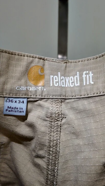 Carhartt Men’s Relaxed Fit Ripstop Cargo Work Pants - Tan (36x34) - Picture 3 of 3